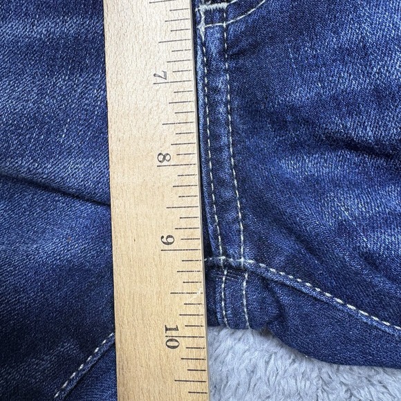 Miss Me Jeans 29 (30x31) Boot Distressed Embellished Raw Hem Cut Ankles Whiskers - Picture 13 of 16